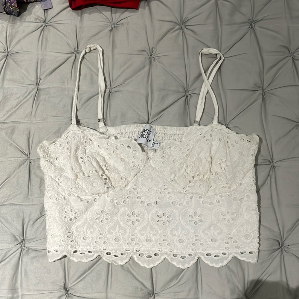 Princess Polly White Eyelet bralette top